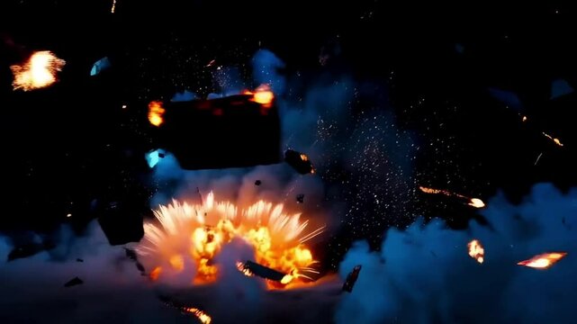 Realistic Cinematic Explosion Effect | Fiery Blast with Smoke, Sparks, and Debris | VFX Element