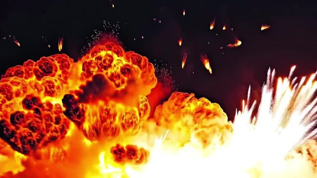 Realistic Cinematic Explosion Effect | Fiery Blast with Smoke, Sparks, and Debris | VFX Element