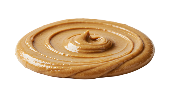 Smooth peanut butter swirl, creamy nut spread, delicious peanut paste, rich and nutritious, isolated on white, protein-packed snack, food photography, healthy eating, breakfast spread, appetizing text