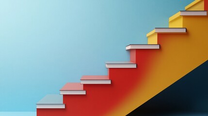 Obraz premium Symbolic Staircase of Knowledge: An Abstract Representation of Education