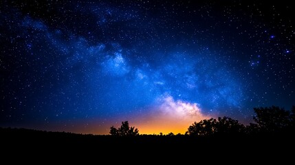 Milky Way Galaxy Panorama Night Sky Sunset Landscape
