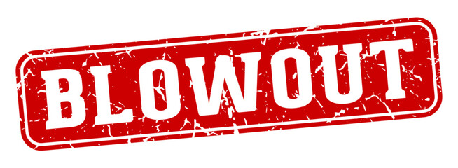 blowout rectangular sign. blowout stamp
