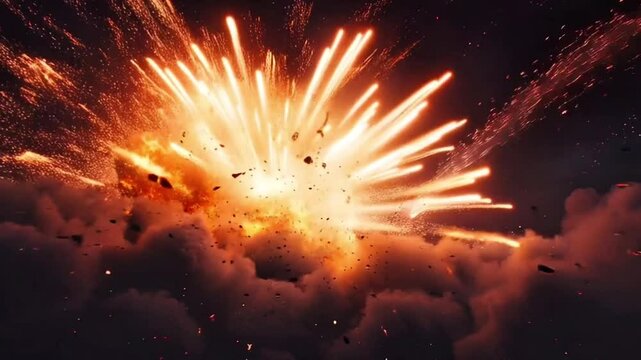 Realistic Cinematic Explosion Effect | Fiery Blast with Smoke, Sparks, and Debris | VFX Element