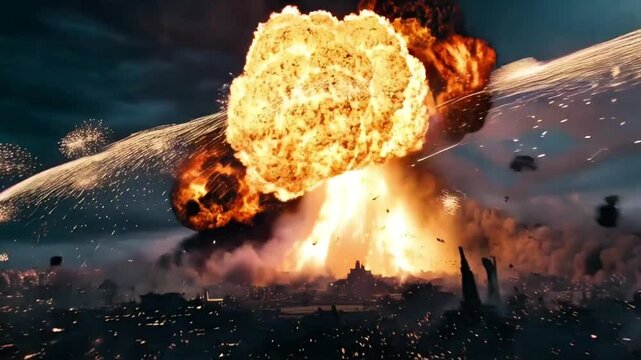 Realistic Cinematic Explosion Effect | Fiery Blast with Smoke, Sparks, and Debris | VFX Element