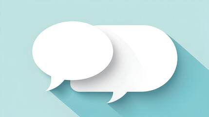 Blank white speech bubble icon for engaging social media marketing, conversation initiators, and effective communication strategies in minimalist design