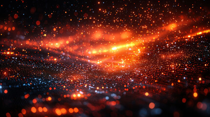 Fototapeta premium Abstract digital background with glowing particles and vibrant colors creating tech inspired