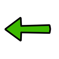 緑色の左矢印のシンプルアイコン（方向・案内・シンプルデザイン）