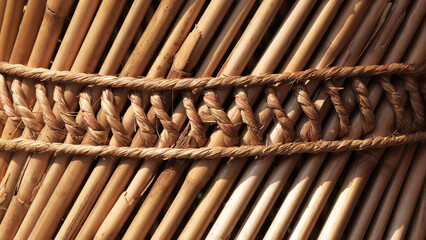 Closeup of bamboo chair on display in a furniture shop