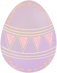 Bright Purple Easter Egg for Traditional Celebration. Vector Illustration. Flat Oval Shape Element on white background.