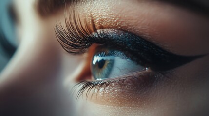 Close up human eye macro photograph