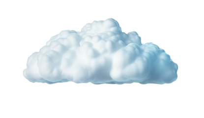 single fluffy cloud against a plain white background with soft contours and rounded edges png on transparent background
