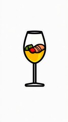 Fruit & Salmon Wine Glass Design