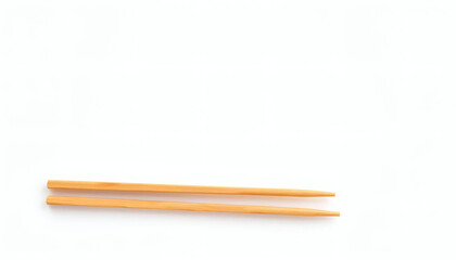 Wooden Chopsticks Isolated on White Background