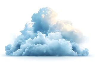 Fluffy Clouds Against White Background