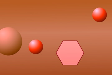 Vibrant geometric shapes contrast of circles, triangles and squares on dark canvas