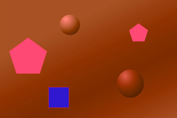 Vibrant geometric shapes contrast of circles, triangles and squares on dark canvas