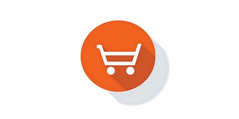 Shopping Cart Icon on White Background