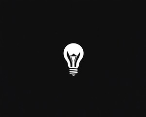 Simple Lightbulb Graphic on Dark Background