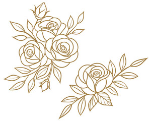 Elegant Minimalist Floral Line Art Illustration with Two Flower Heads