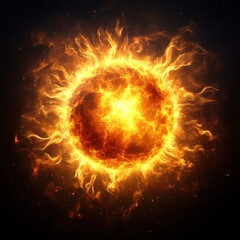 Fototapeta premium fiery explosion on black background