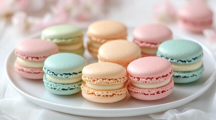 Obraz premium Pastel Macarons: Sweet Delights