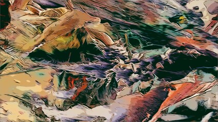 Abstract art background . Hand painting artwork on canvas .