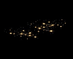 Sparkling Particles on Black Background