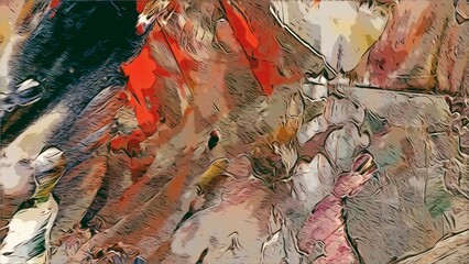 Abstract art background . Hand painting artwork on canvas .