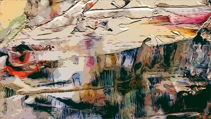 Abstract art background . Hand painting artwork on canvas .