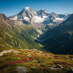 mountain landscape with snow