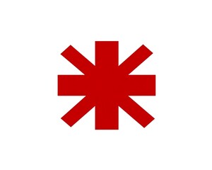 Red Star Symbol on White Background