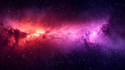 Obraz premium Red and purple nebula in space with stars.