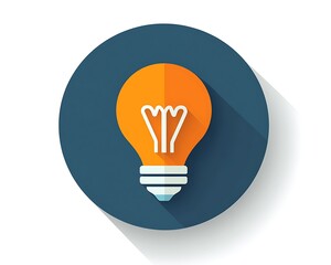 Idea Icon on Dark Circle