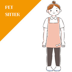 動物に関わる職業の女性のイラスト