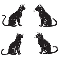 Cat silhouette vector illustration. cat vector