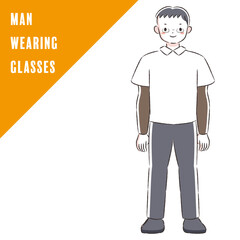 眼鏡をかけた男性のイラスト