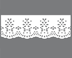 anglaise, decorative flower floral lace embroidery design vector Set of seamless lattice borders. white lace ribbons cotton eyelet lace	