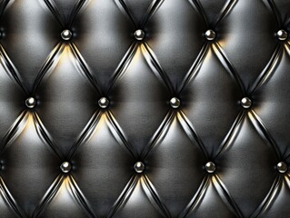 Naklejka premium Elegant padded wall design with buttons in luxurious fabric
