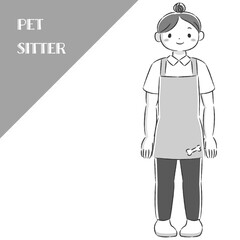 動物に関わる職業の女性のイラスト