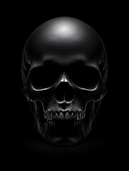 Dark Skull Front View on Black