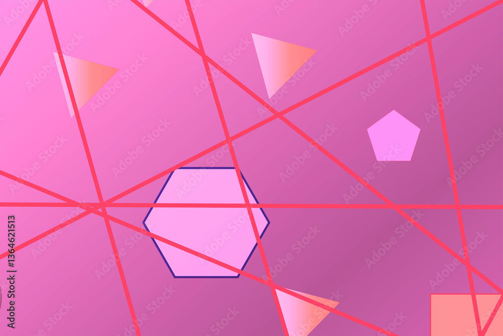 Fototapete bright abstract background with geometric shapes and circles