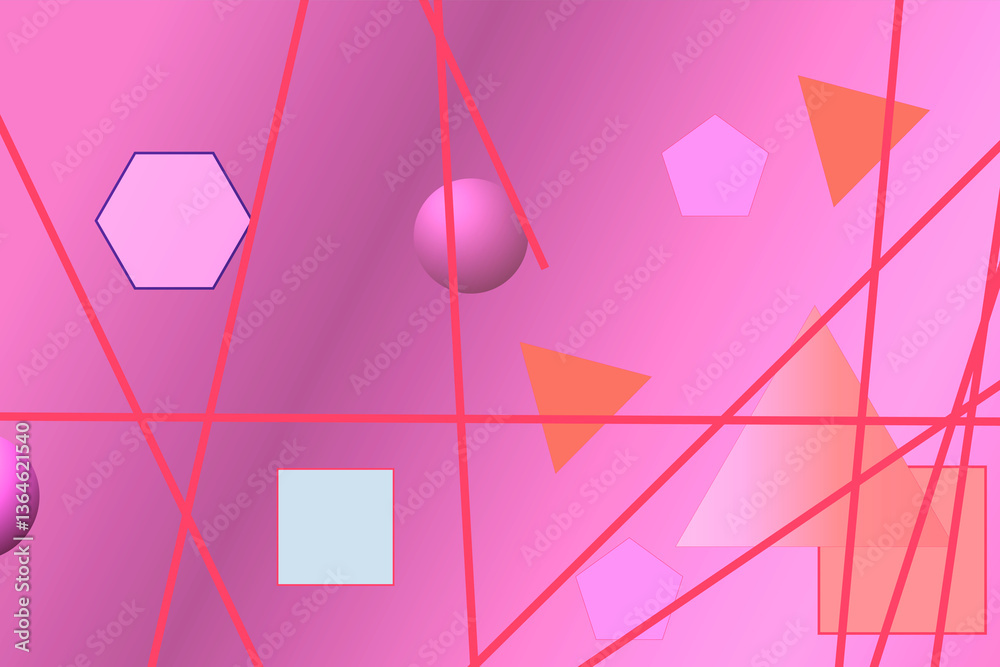 Poster geometric pattern with repeating geometric shapes and circles to create a creative background.