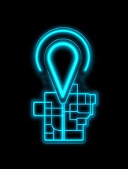 Neon Map Location Icon