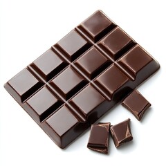 Obraz premium Dark chocolate bar with pieces
