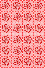 seamless pattern with red flowers