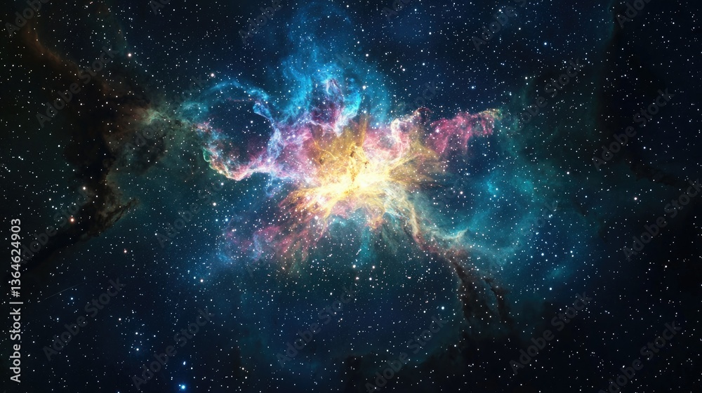 Aufkleber an artistic space scene with the crab nebula visible as the centerpiece against a starry background.
