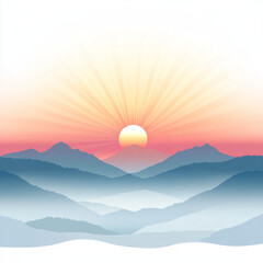 Fototapeta premium sunset over blue mountains