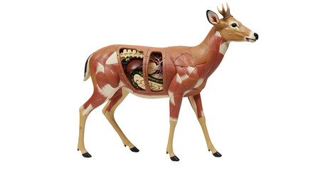 Fototapeta premium Anatomical Model of a Deer with Detailed Internal Structures for Educational Purposes and Scientific Study of Animal Anatomy in Natural Setting