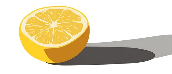 Lemon Slice on White Background