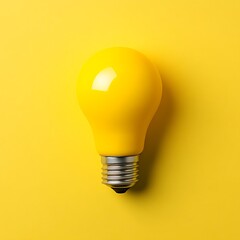 Yellow Lightbulb on Yellow Background (1)